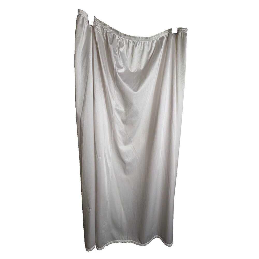 Vanity Fair White Half Slip Size 2XL 46 Nylon Midi Skirt Slip Style 11-811